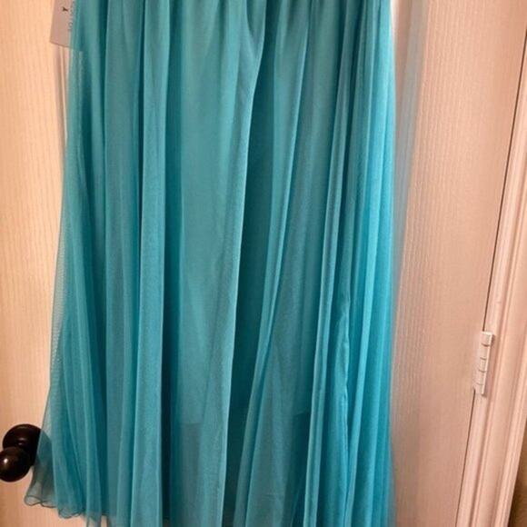 Patrizia Pepe Tulle Knee length skirt Turquoise size 10 - Picture 3 of 8